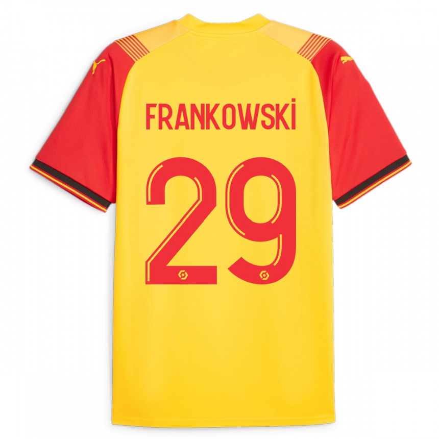 メンズフットボールプジェミスワフ・フランコフスキ#29イエローホームシャツ2023/24ジャージーユニフォーム