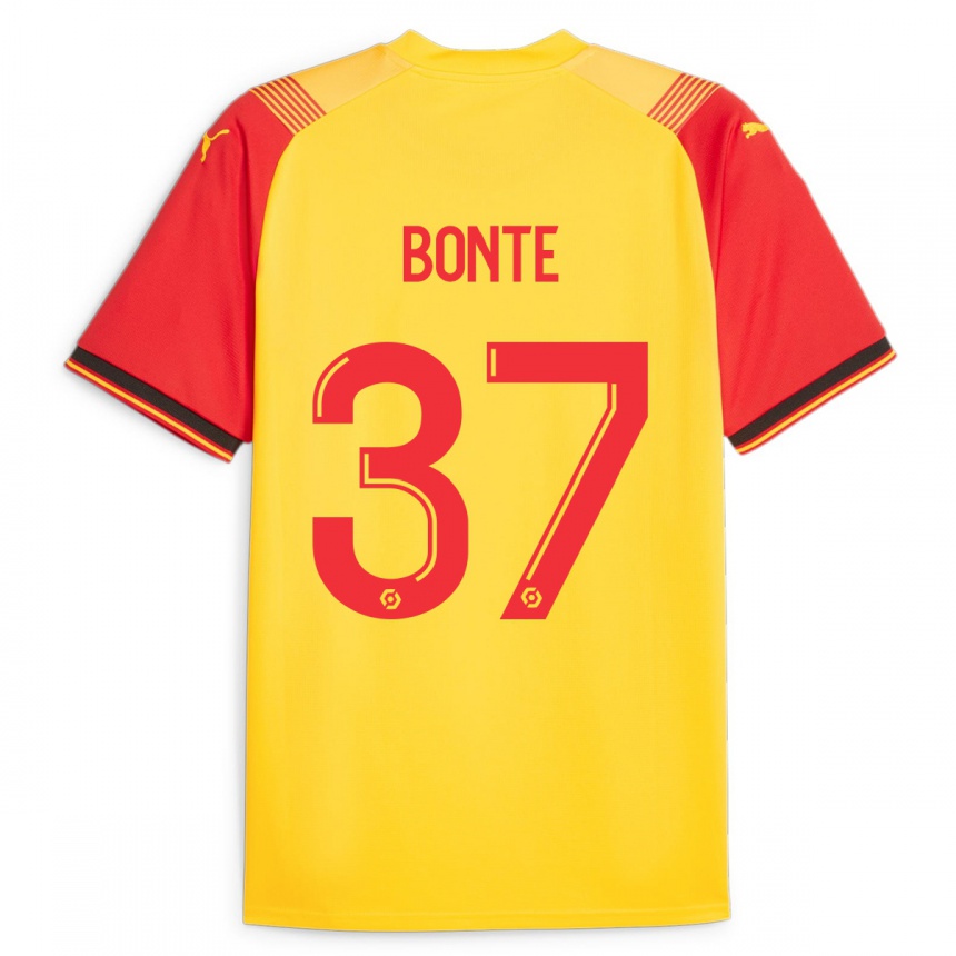 メンズフットボールノラン・ボンテ#37イエローホームシャツ2023/24ジャージーユニフォーム