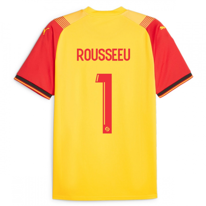 メンズフットボールジュスティン・ルセー#1イエローホームシャツ2023/24ジャージーユニフォーム