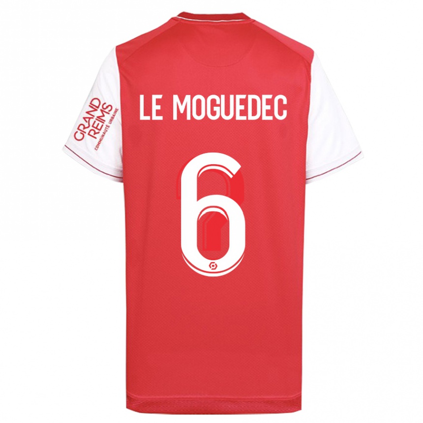 メンズフットボールアナエル・ル・モゲデック#6赤ホームシャツ2023/24ジャージーユニフォーム