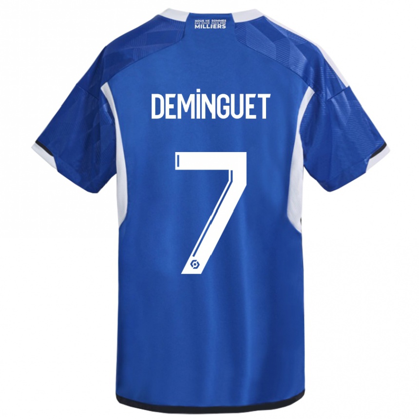 メンズフットボールジェシー・デミンゲット#7青ホームシャツ2023/24ジャージーユニフォーム