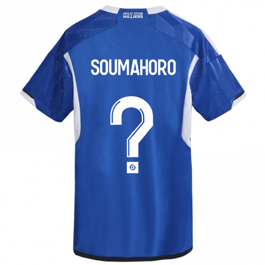 メンズフットボールモハメド・ソウマホロ#0青ホームシャツ2023/24ジャージーユニフォーム