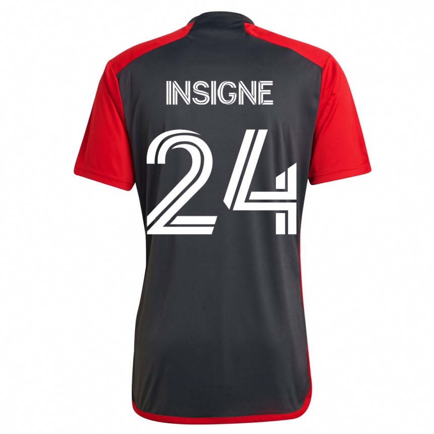 メンズフットボールロレンツォ・インシーニェ#24グレーホームシャツ2023/24ジャージーユニフォーム