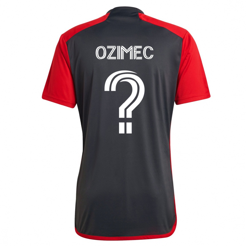 メンズフットボールルーカス・オジメック#0グレーホームシャツ2023/24ジャージーユニフォーム