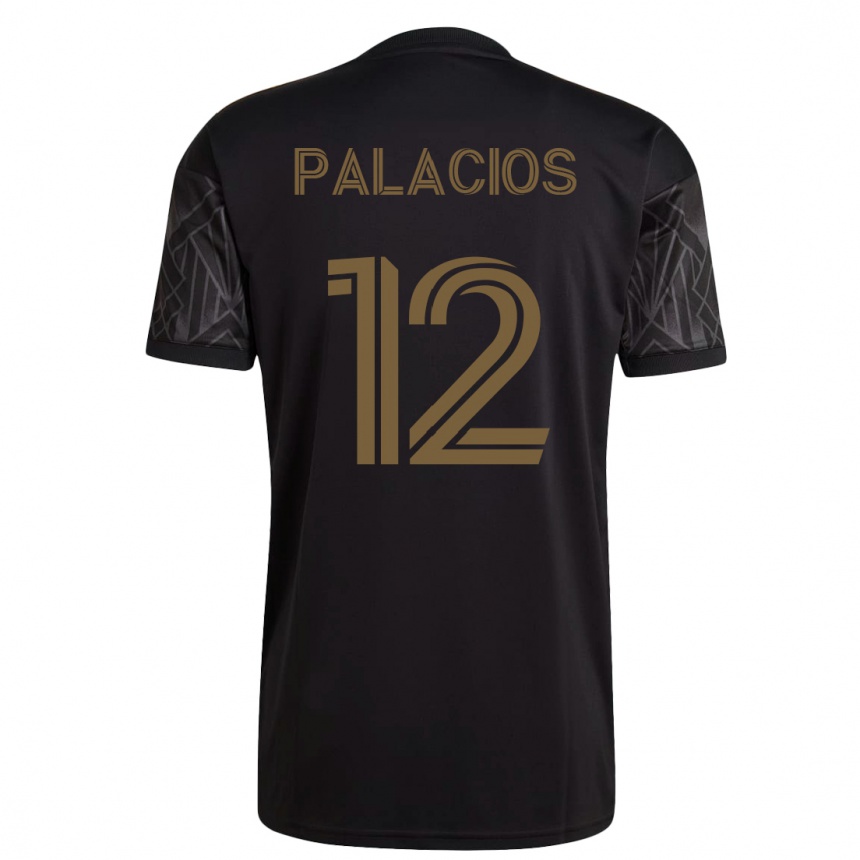 メンズフットボールディエゴ・パラシオス#12黒ホームシャツ2023/24ジャージーユニフォーム