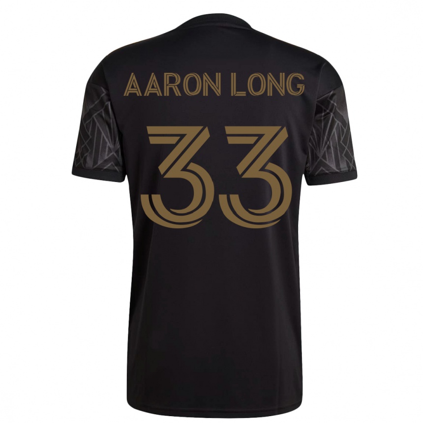 メンズフットボールアーロン・ロング #33黒ホームシャツ2023/24ジャージーユニフォーム