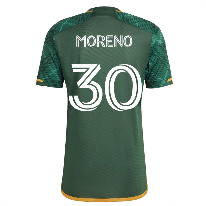 メンズフットボールサンティアゴ・モレノ#30緑ホームシャツ2023/24ジャージーユニフォーム