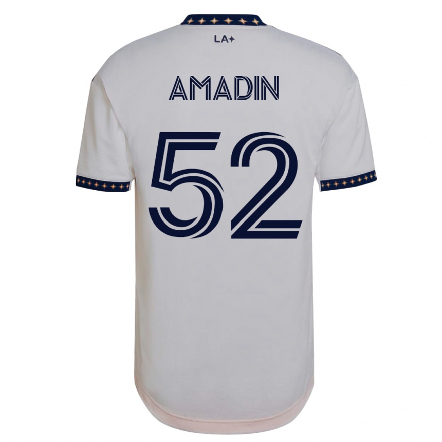 メンズフットボールイライジャ・アマディン#52白ホームシャツ2023/24ジャージーユニフォーム