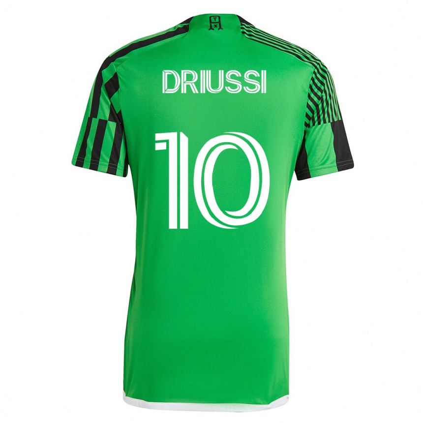 メンズフットボールセバスティアン・ドリウッシ#10グリーンブラックホームシャツ2023/24ジャージーユニフォーム