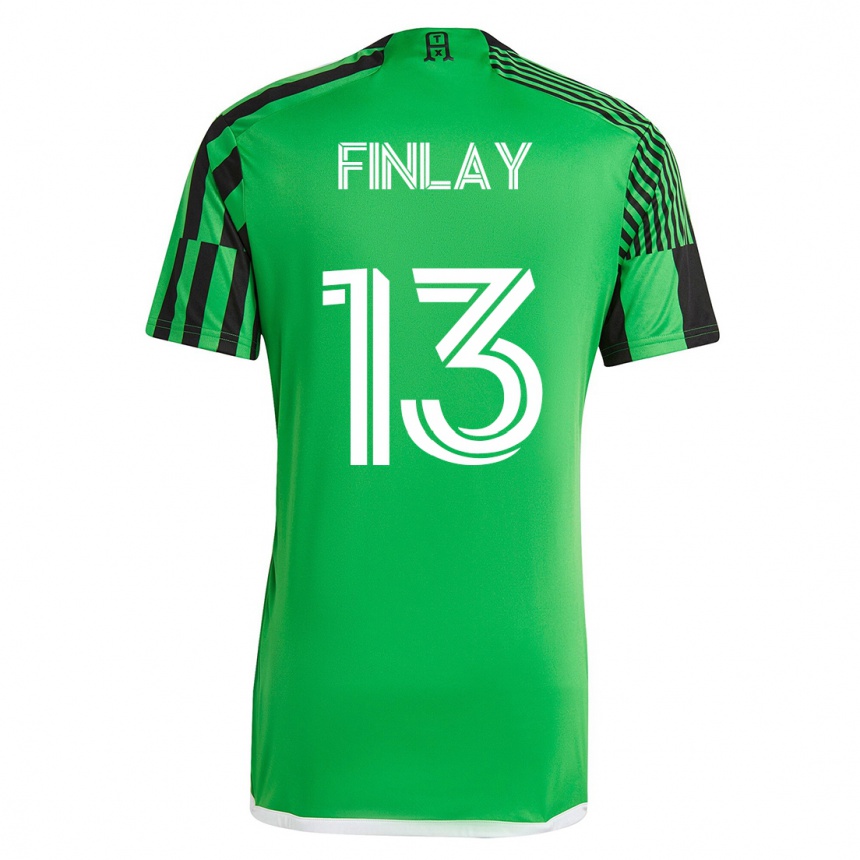 メンズフットボールイーサン・フィンレイ#13グリーンブラックホームシャツ2023/24ジャージーユニフォーム