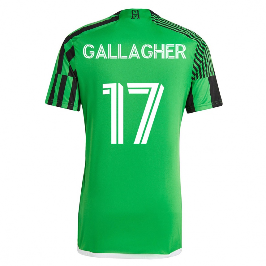 メンズフットボールジョン・ギャラガー #17グリーンブラックホームシャツ2023/24ジャージーユニフォーム