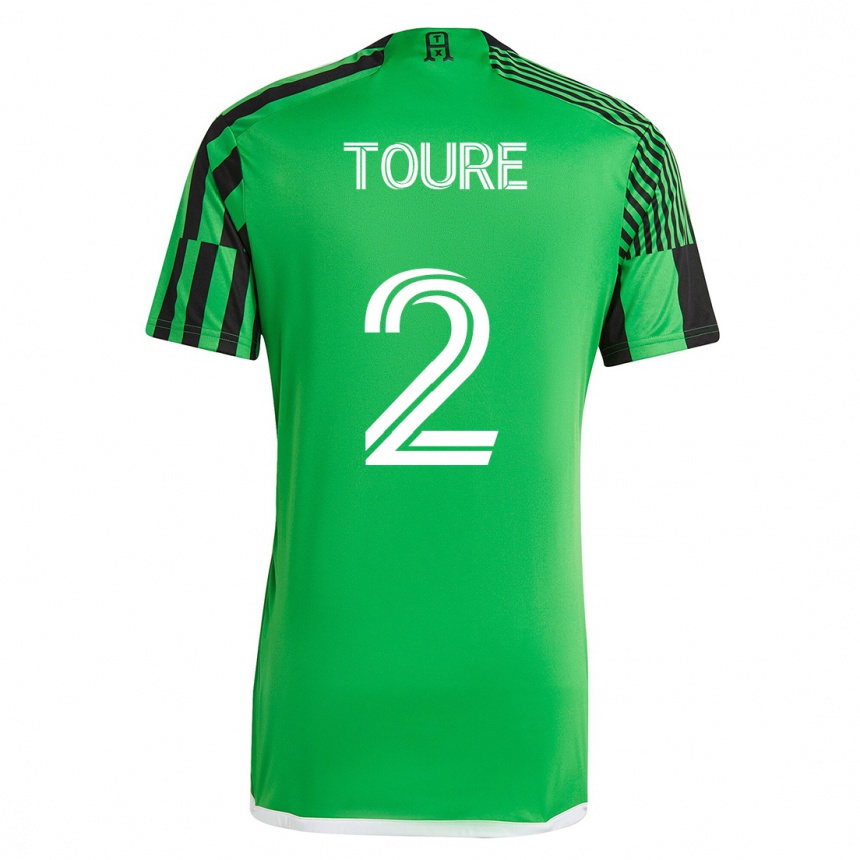 メンズフットボールシェイク・トゥーレ#2グリーンブラックホームシャツ2023/24ジャージーユニフォーム