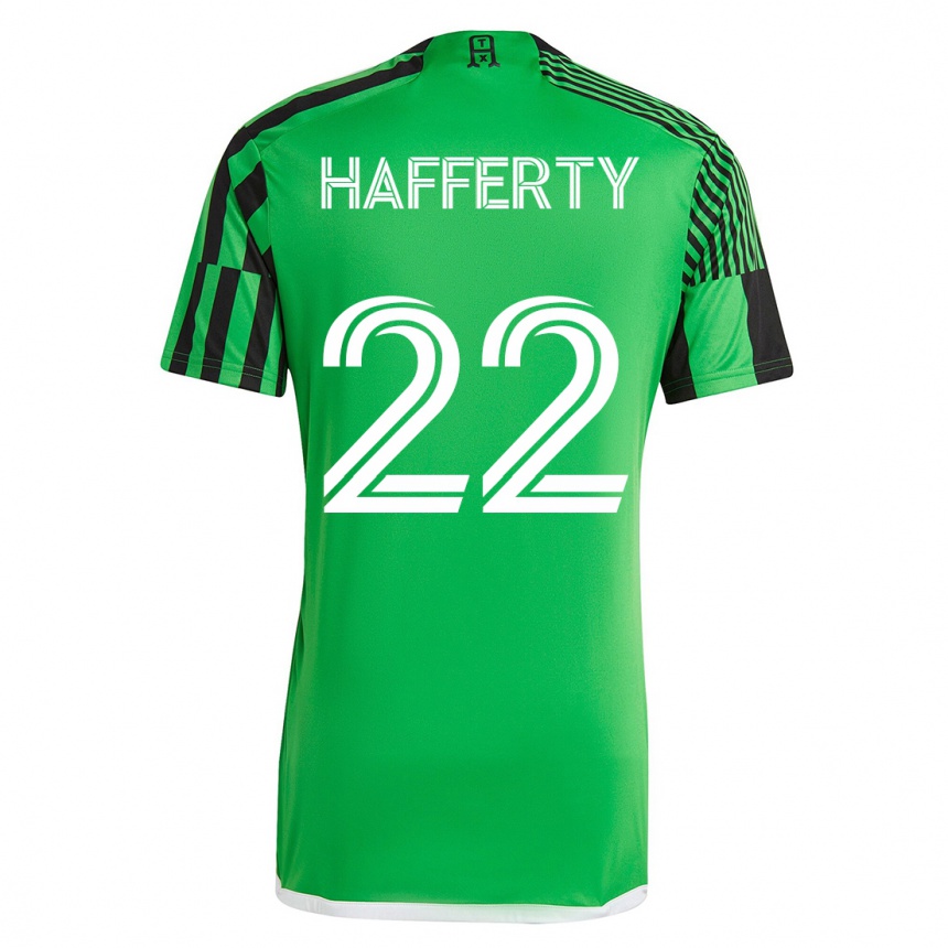 メンズフットボールジョー・ハファーティ#22グリーンブラックホームシャツ2023/24ジャージーユニフォーム