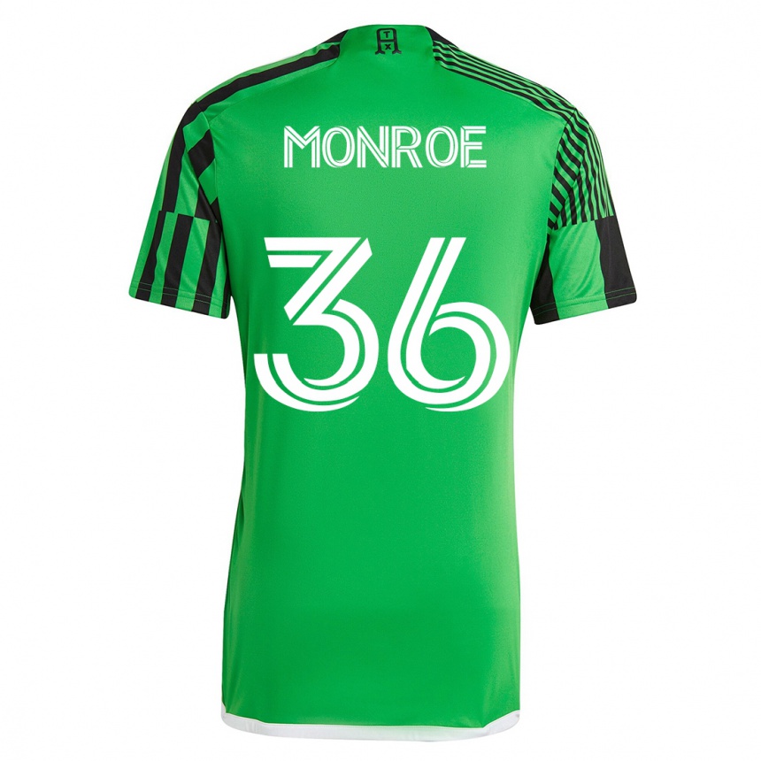 メンズフットボールグレッグ・モンロー#36グリーンブラックホームシャツ2023/24ジャージーユニフォーム