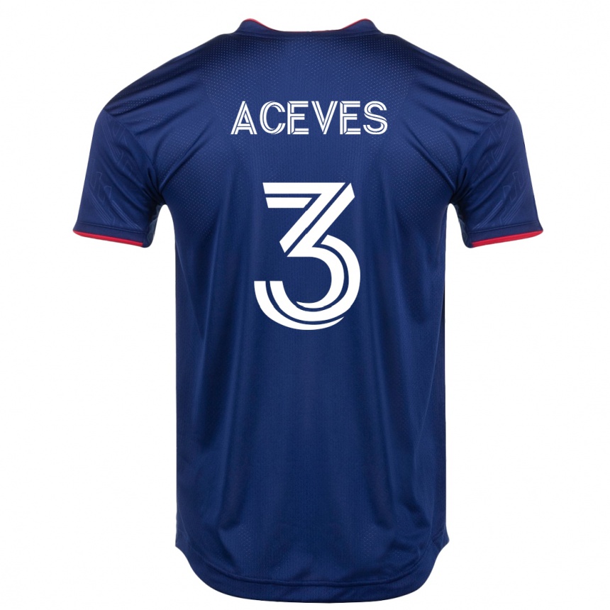 メンズフットボールダニエル・アロンソ・アセベス#3ネイビーホームシャツ2023/24ジャージーユニフォーム