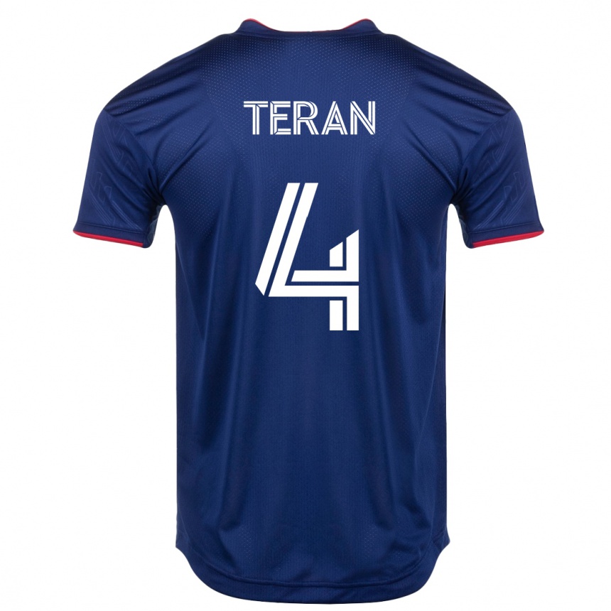 メンズフットボールカルロス・テラン#4ネイビーホームシャツ2023/24ジャージーユニフォーム