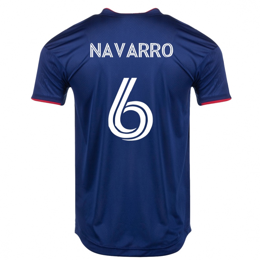 メンズフットボールミゲル・ナバーロ#6ネイビーホームシャツ2023/24ジャージーユニフォーム