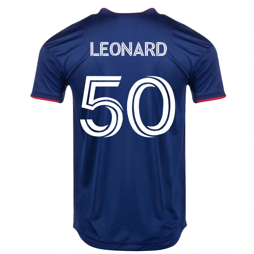 メンズフットボールエリック・レオナルド#50ネイビーホームシャツ2023/24ジャージーユニフォーム