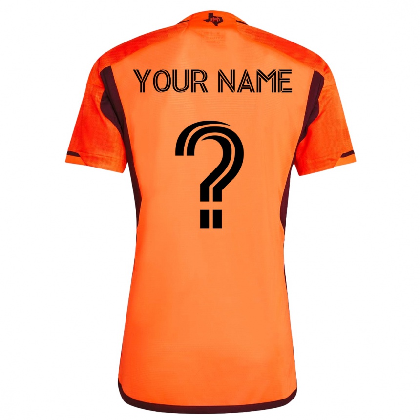 メンズフットボールあなたの名前#0オレンジホームシャツ2023/24ジャージーユニフォーム