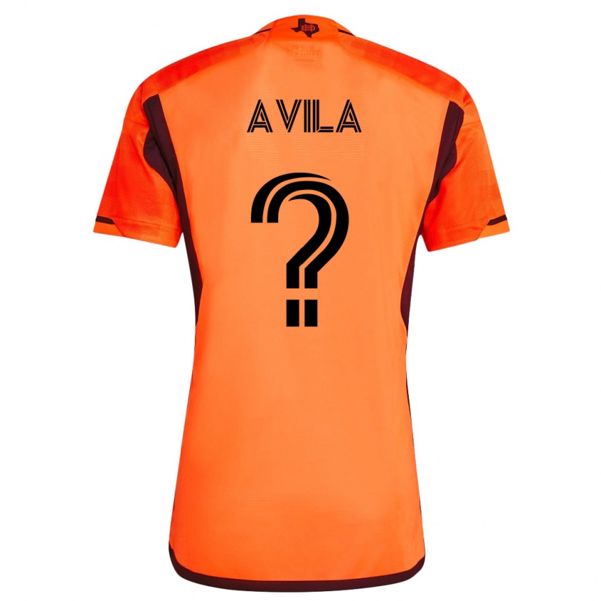 メンズフットボールベト・アビラ#0オレンジホームシャツ2023/24ジャージーユニフォーム