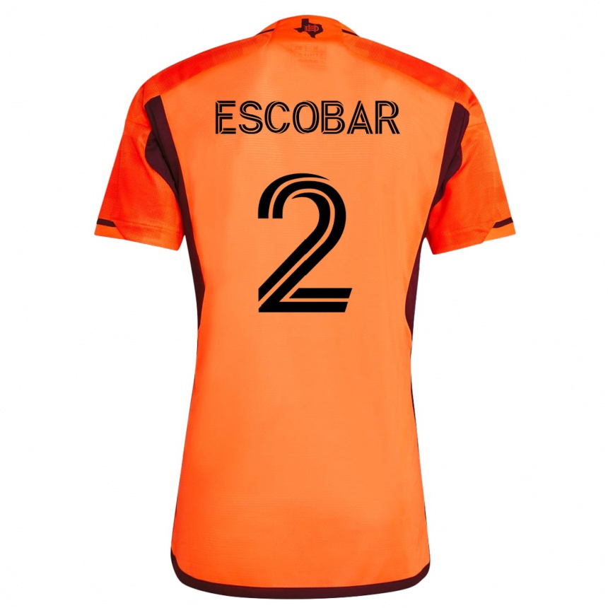 メンズフットボールフランコ・エスコバル#2オレンジホームシャツ2023/24ジャージーユニフォーム