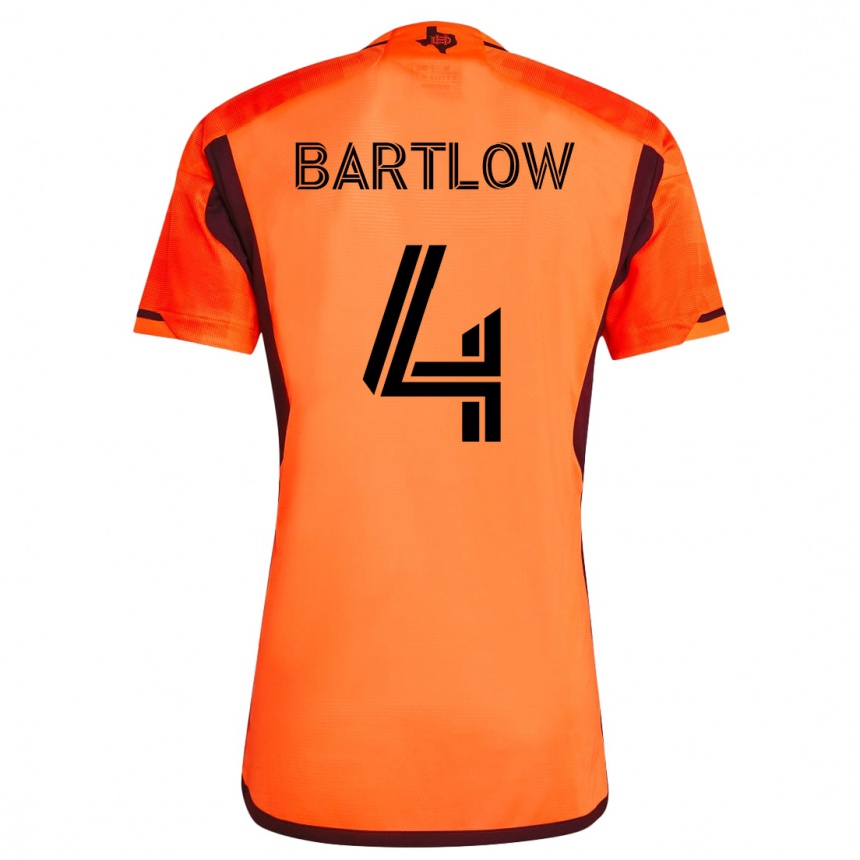 メンズフットボールイーサン・アンドリュー・バートロウ#4オレンジホームシャツ2023/24ジャージーユニフォーム