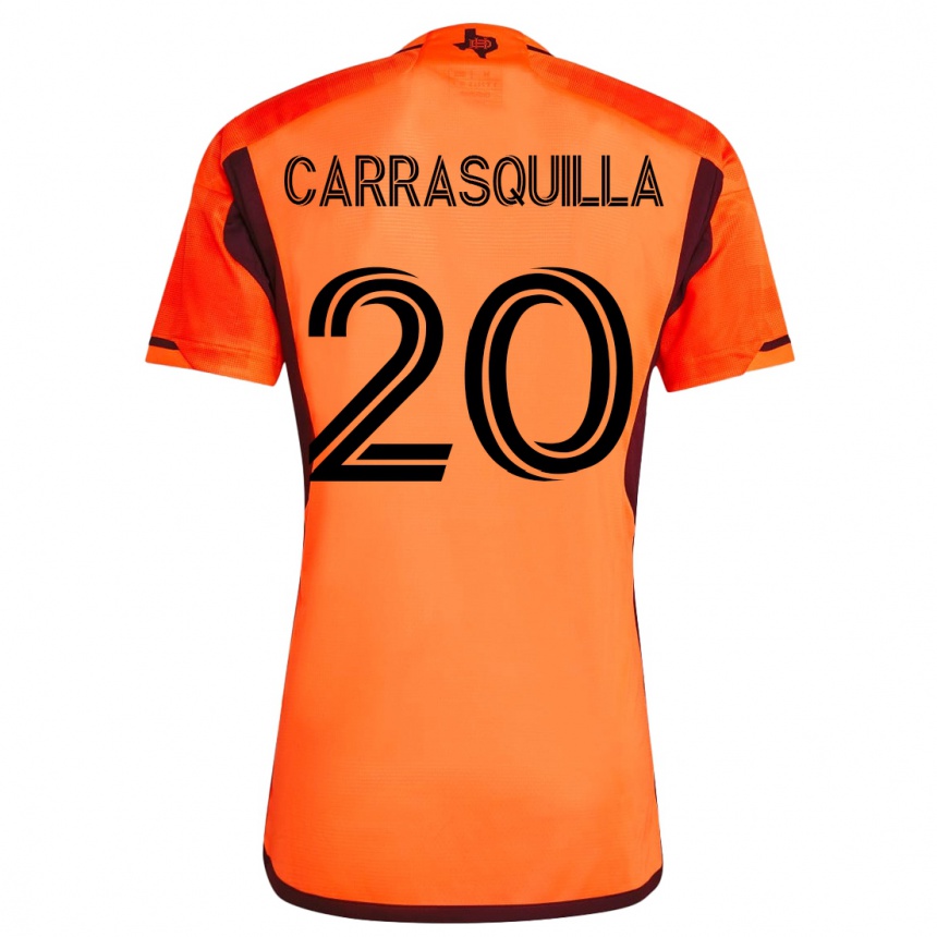 メンズフットボールアダルベルト・カラスキージャ#20オレンジホームシャツ2023/24ジャージーユニフォーム
