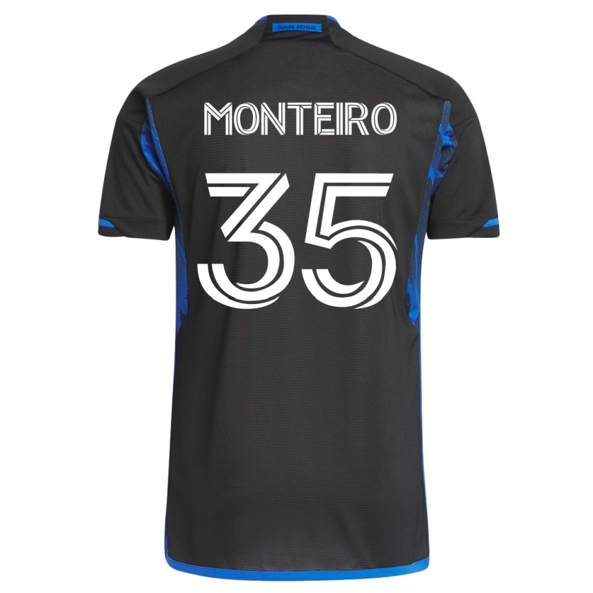 メンズフットボールヤミロ・モンテイロ#35青黒ホームシャツ2023/24ジャージーユニフォーム