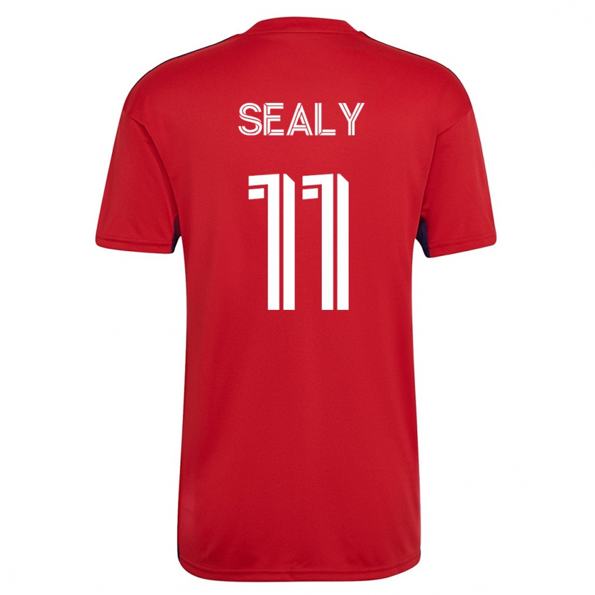 メンズフットボールダンテ・シーリー#11赤ホームシャツ2023/24ジャージーユニフォーム