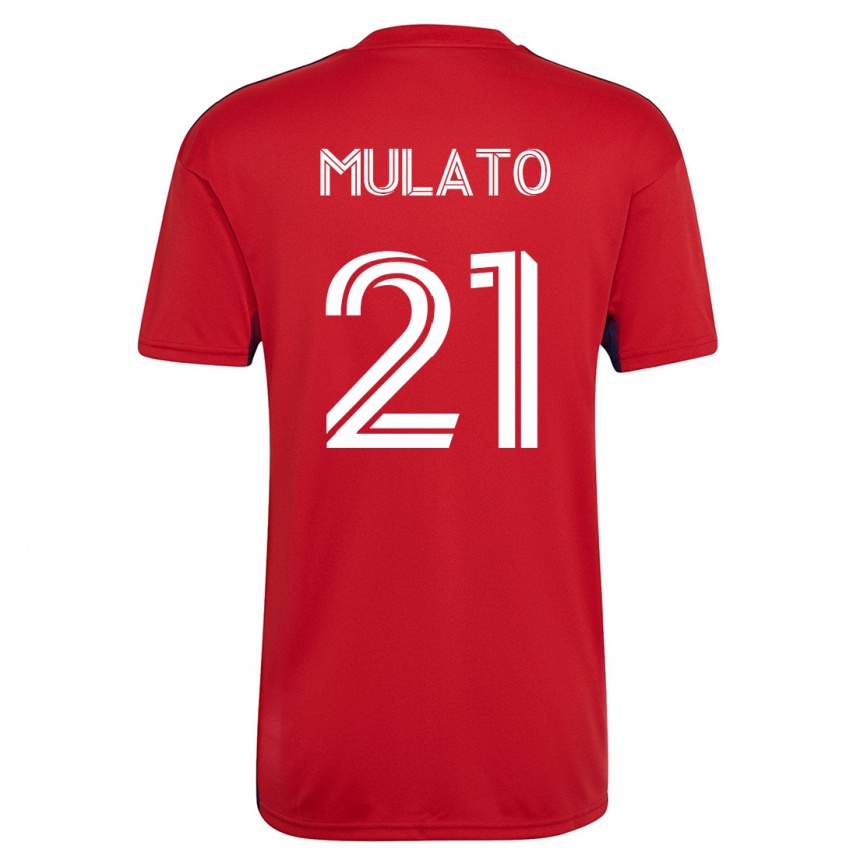 メンズフットボールホセ・ムラト#21赤ホームシャツ2023/24ジャージーユニフォーム