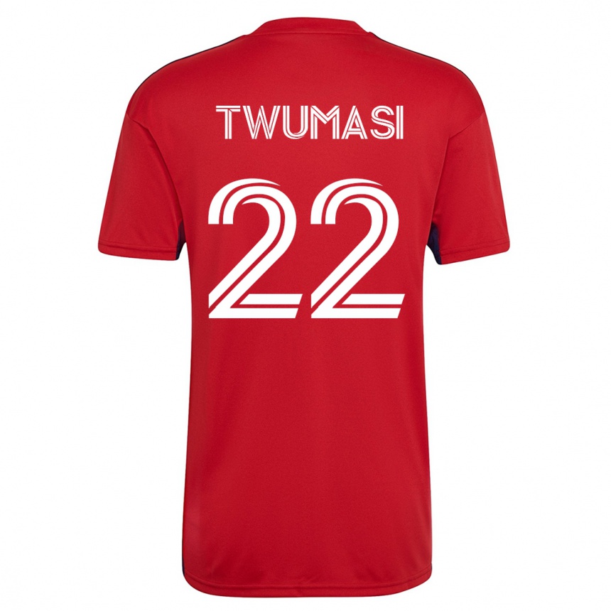 メンズフットボールエマ・トゥマシ#22赤ホームシャツ2023/24ジャージーユニフォーム