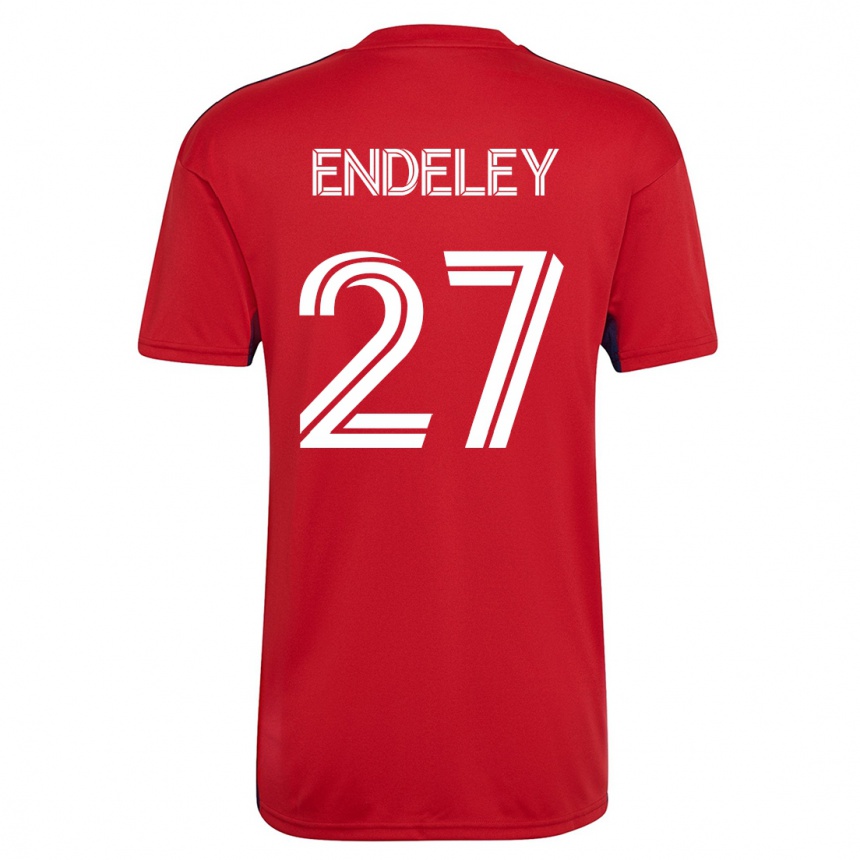 メンズフットボールハーバート・エンドリー#27赤ホームシャツ2023/24ジャージーユニフォーム