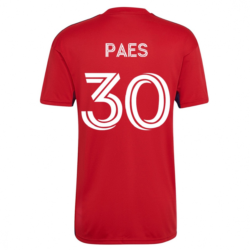 メンズフットボールマールテン・パエス#30赤ホームシャツ2023/24ジャージーユニフォーム