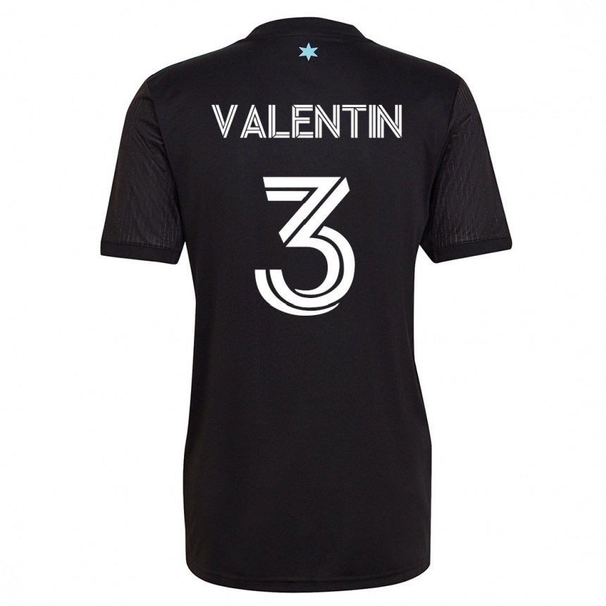 メンズフットボールザレク・ヴァレンティン#3黒ホームシャツ2023/24ジャージーユニフォーム