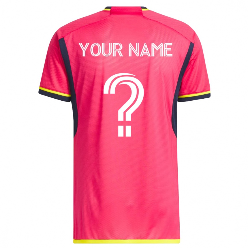 メンズフットボールあなたの名前#0ピンクホームシャツ2023/24ジャージーユニフォーム