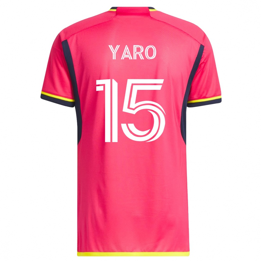 メンズフットボールジョシュア・ヤロ#15ピンクホームシャツ2023/24ジャージーユニフォーム