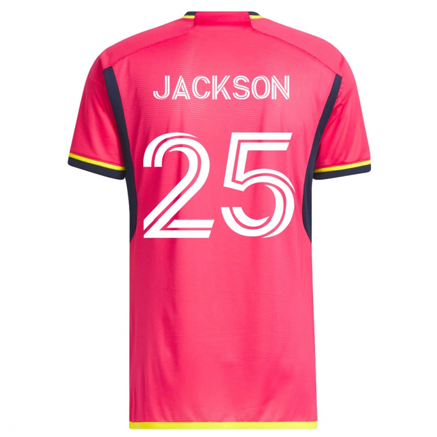メンズフットボールアジエル・ジャクソン#25ピンクホームシャツ2023/24ジャージーユニフォーム