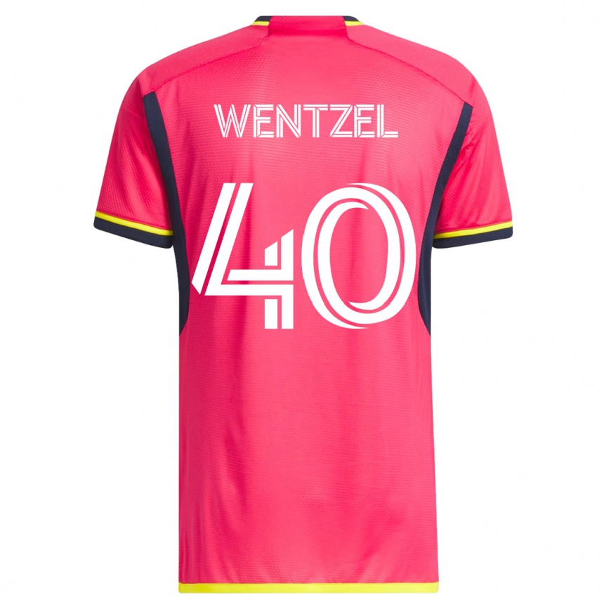 メンズフットボールマイケル・ウェンツェル#40ピンクホームシャツ2023/24ジャージーユニフォーム