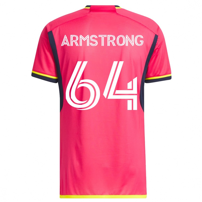 メンズフットボールジダ・アームストロング#64ピンクホームシャツ2023/24ジャージーユニフォーム