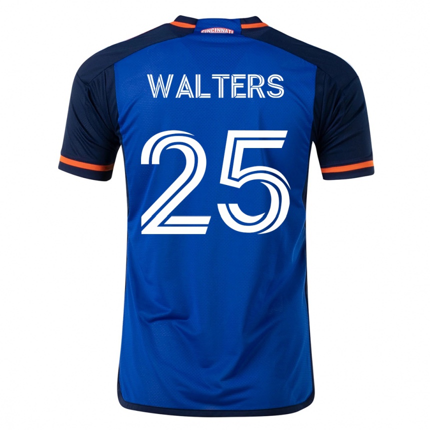 メンズフットボールポール・ウォルターズ#25青ホームシャツ2023/24ジャージーユニフォーム