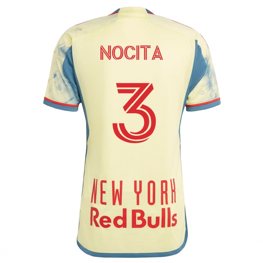 メンズフットボールマシュー・ノシタ#3イエローホームシャツ2023/24ジャージーユニフォーム