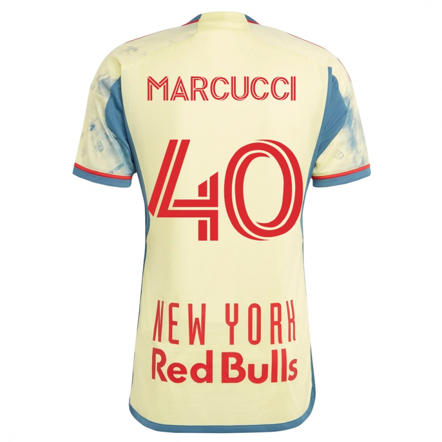 メンズフットボールアンソニー・マルクッチ#40イエローホームシャツ2023/24ジャージーユニフォーム