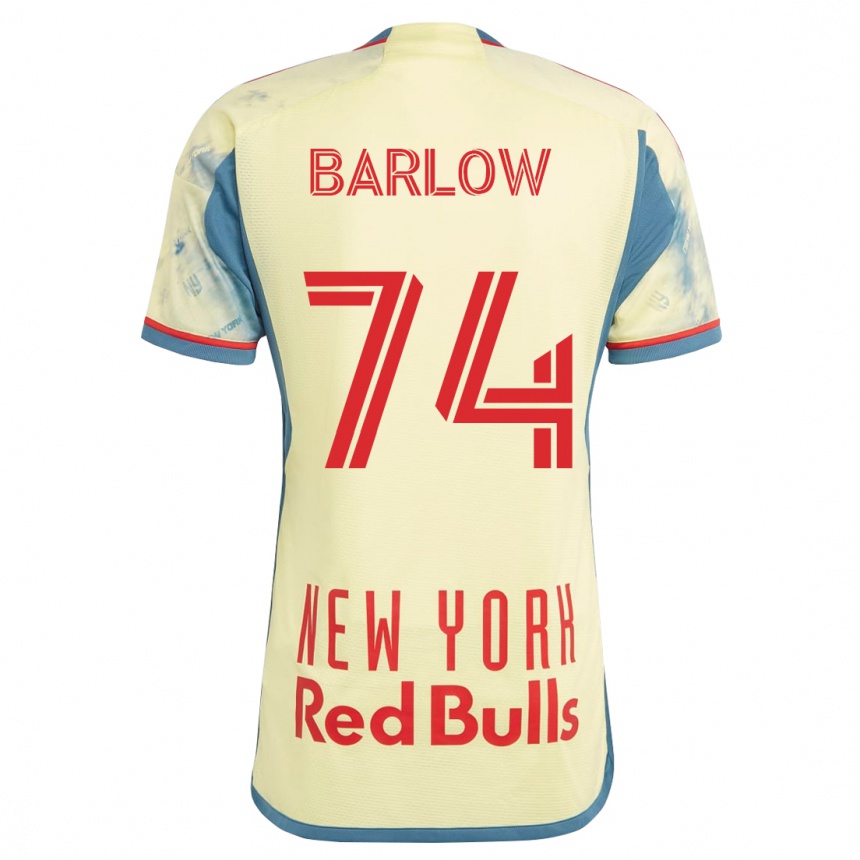 メンズフットボールトム・バーロウ#74イエローホームシャツ2023/24ジャージーユニフォーム