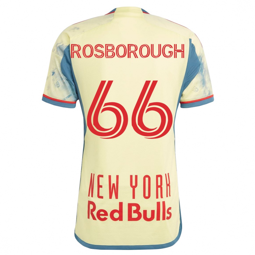 メンズフットボールタナー・ロズバラ#66イエローホームシャツ2023/24ジャージーユニフォーム