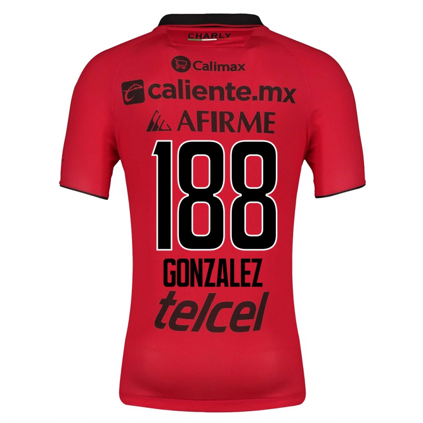 メンズフットボールホルヘ・ゴンザレス#188赤ホームシャツ2023/24ジャージーユニフォーム