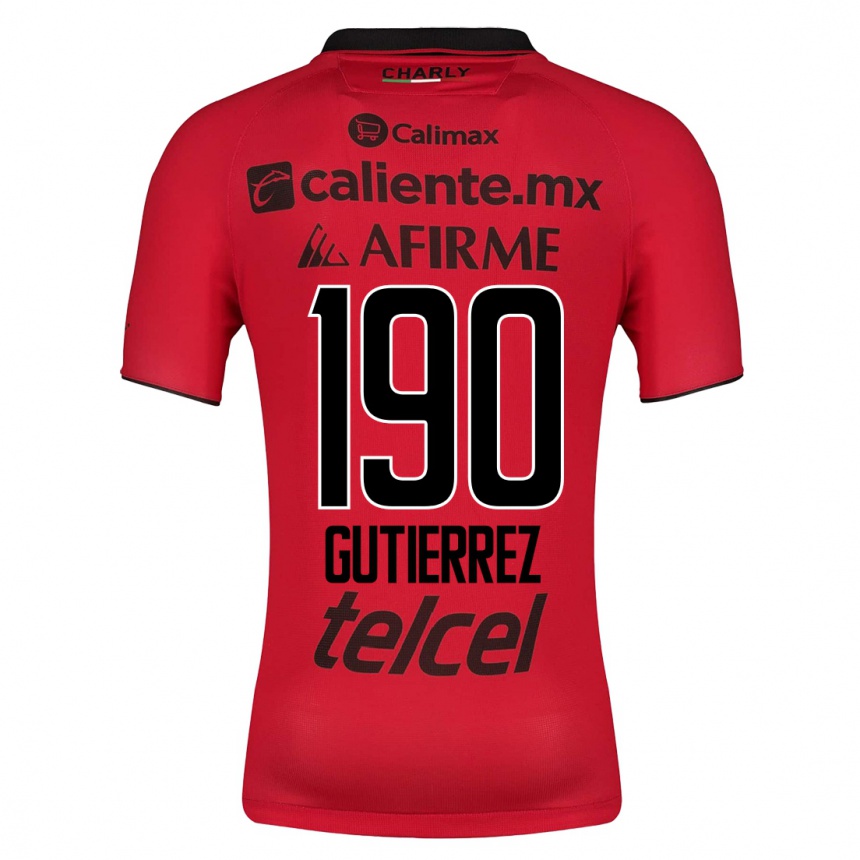メンズフットボールダヤン・ノルベルト・グティエレス・バレン#190赤ホームシャツ2023/24ジャージーユニフォーム