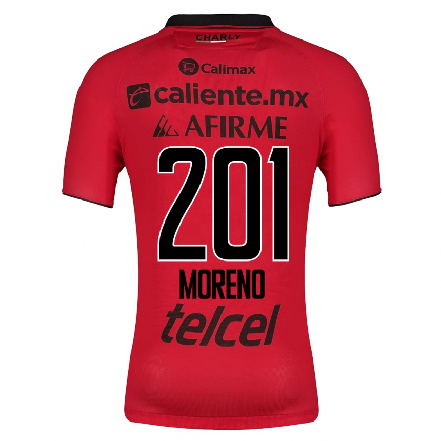 メンズフットボールヘスス・モレノ#201赤ホームシャツ2023/24ジャージーユニフォーム