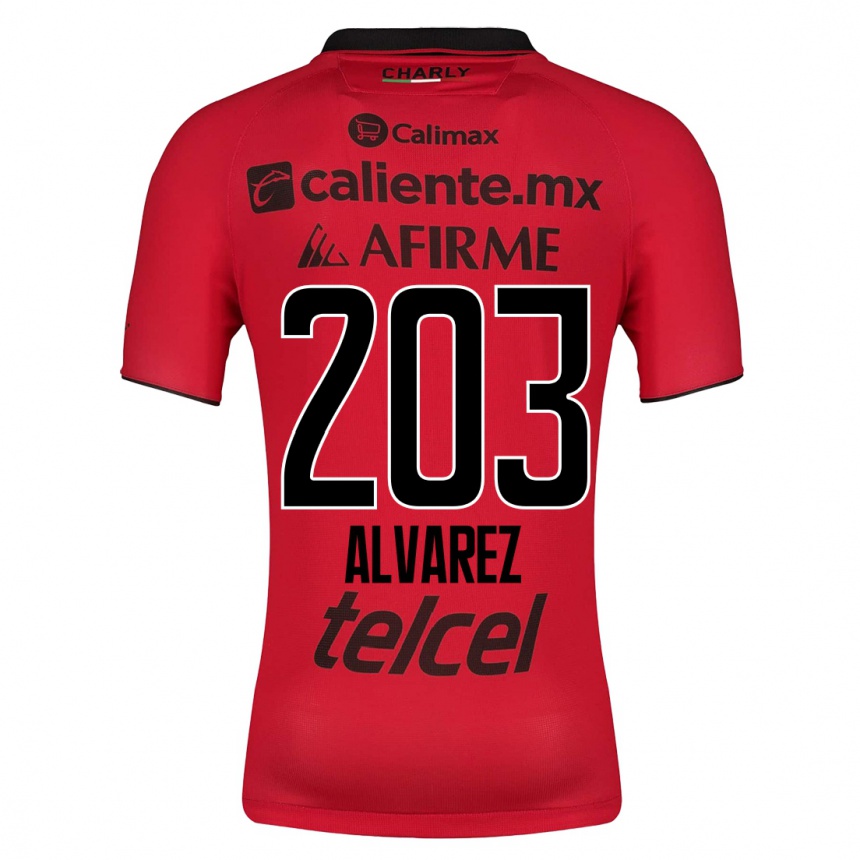 メンズフットボールハイメ・アルバレス#203赤ホームシャツ2023/24ジャージーユニフォーム