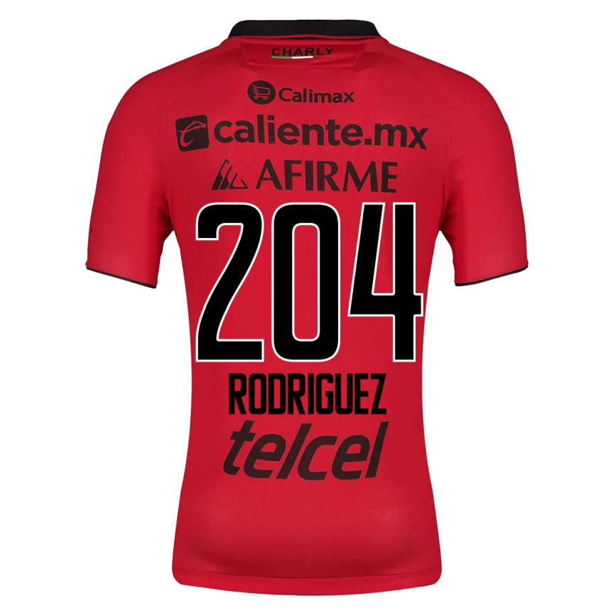 メンズフットボールヘスス・ロドリゲス#204赤ホームシャツ2023/24ジャージーユニフォーム