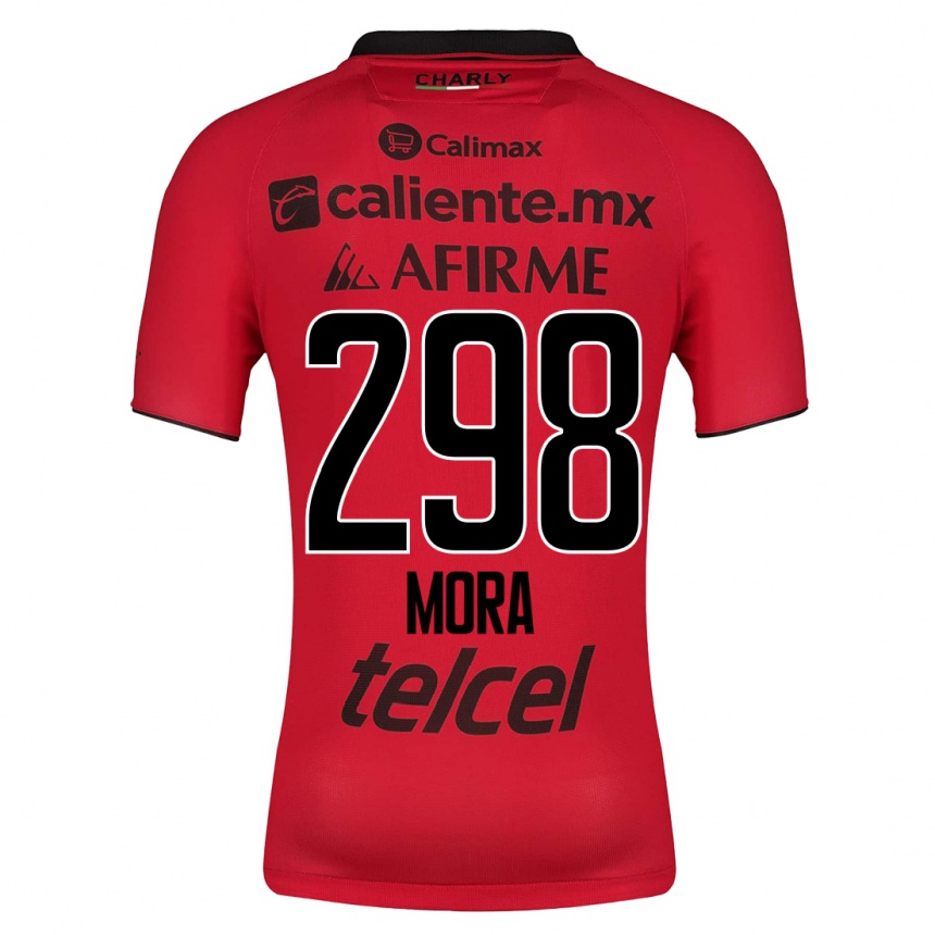 メンズフットボールヒルベルト・モラ#298赤ホームシャツ2023/24ジャージーユニフォーム